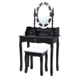 Tangkula Mirrored Vanity Table Set Lighted Makeup Dresser W/ Drawers -DreamNest Store GUEST 37e928e9 bbe3 43d0 a75d 8b22550458f6