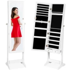 Best Choice Products 6-Tier Standing Mirror Lockable Storage Organizer Cabinet Armoire W/ Velvet Interior -DreamNest Store GUEST 3847c497 3606 4995 9129 4709b6822828