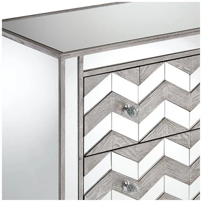Studio 55D Mirrored Chevron 32" Wide 3-Drawer Accent Chest 5 Studio 55D Mirrored Chevron 32" Wide 3-Drawer Accent Chest - Image 5