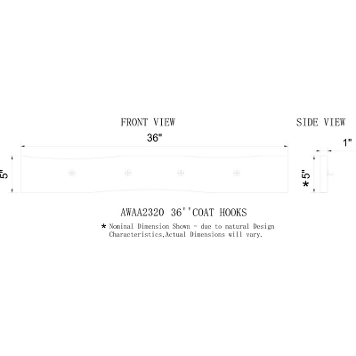 Alaterre Furniture Alpine Natural Brown Live Edge Bench With Coat Hook Set Metal And Wood 6 Alaterre Furniture Alpine Natural Brown Live Edge Bench With Coat Hook Set Metal And Wood - Image 6