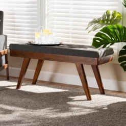Alona Medium Wood Dining Bench Gray - Baxton Studio -DreamNest Store GUEST 39a6b463 58ba 4b32 8aa0 114f8a38da17
