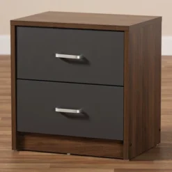 Hansel 2 Drawer And Finished Nightstand Brown/Gray - Baxton Studio 13 Hansel 2 Drawer And Finished Nightstand Brown/Gray - Baxton Studio -DreamNest Store GUEST 39cc9ca3 773e 44b1 8256 5e201d432cb1