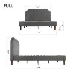Mavn Upholstered Platform Bed, Modern Tufted Headboard Dark Gray - Mellow -DreamNest Store GUEST 39f3528b f621 448b 8cae 57279bc2b31e
