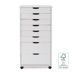Cary 8 Drawer Rolling Storage Cart - Linon -DreamNest Store GUEST 3a2a5c10 b957 43bf 8292 c08ee651878e