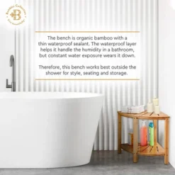 Bambusi Bamboo Corner Bench With Shelf For Bathroom, Living Room, Entryway Or Outside -DreamNest Store GUEST 3a384798 a0e5 41dd a6d3 e8b084084fd9