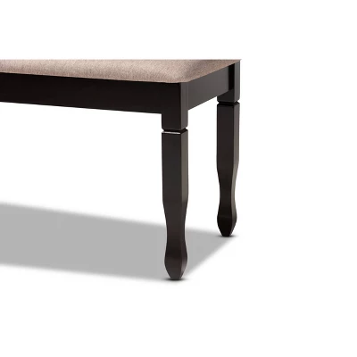 Corey Fabric Upholstered And Wood Dining Bench - Baxton Studio 3 Corey Fabric Upholstered And Wood Dining Bench - Baxton Studio - Image 3