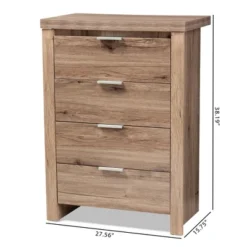 Laverne Modern And Contemporary Oak Finished 4 Drawer Chest Brown - Baxton Studio -DreamNest Store GUEST 3bc9b5d1 233c 4116 8166 e7e01bc98a78