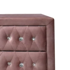 17" Reggie Nightstand Pink Fabric - Acme Furniture -DreamNest Store GUEST 3cdc0e69 f0b1 4b85 88a5 a95921212e58