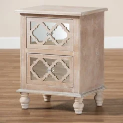 Celia Wood And Mirror 2 Drawer Quatrefoil Nightstand Natural - Baxton Studio 13 Celia Wood And Mirror 2 Drawer Quatrefoil Nightstand Natural - Baxton Studio -DreamNest Store GUEST 3d1570fb 2fe4 4887 a76a a32ee45b4098