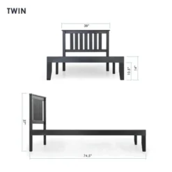 14" Marley Solid Wood Platform Bed With Paneled Headboard Black - Mellow -DreamNest Store GUEST 3d1eb0f2 f594 4da3 9d0f 0465d7d93d03