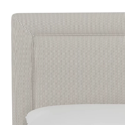 Empire Upholstered Bed In Oxford Striped Taupe - Skyline Furniture 3 Empire Upholstered Bed In Oxford Striped Taupe - Skyline Furniture - Image 3