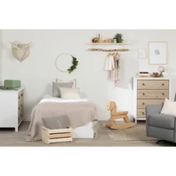 Cotton Candy 4-Drawer Chest Pure White And Rustic Oak - South Shore -DreamNest Store GUEST 3e0640fc c5f5 41fd 878d cde0b6ae61e0