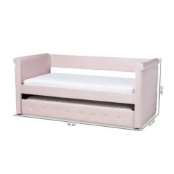 Amaya Velvet Daybed With Trundle - Baxton Studio -DreamNest Store GUEST 3e6ac7a3 b700 4aff 9a45 295cb34f26c8