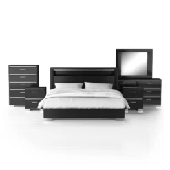 6pc Shorehaven Bedroom Set With 2 Nightstands Black/Chrome - MiBasics -DreamNest Store GUEST 3ec5ea4b 2825 4827 8e44 e7a45712f944