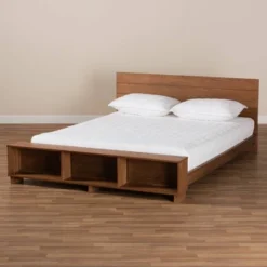 Regina Wood Platform Storage Bed With Built-In Shelves Ash Walnut - Baxton Studio -DreamNest Store GUEST 3eedfd44 9807 45e9 86e6 0eab2c8a3559