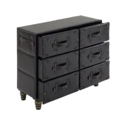 Traditional 6 Drawer Faux Leather Chest Black - Olivia & May 27 Traditional 6 Drawer Faux Leather Chest Black - Olivia & May -DreamNest Store GUEST 3f775fb8 d79e 4546 86bf c9d0d5986423