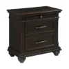 Brooks 3 Drawer Nightstand With USB Ports Black - Picket House Furnishings