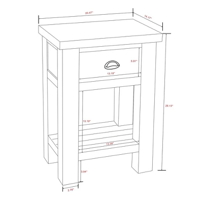 Hastin Two-Tone Wood 1 Drawer Nightstand Brown/Gray - Baxton Studio 9 Hastin Two-Tone Wood 1 Drawer Nightstand Brown/Gray - Baxton Studio - Image 9