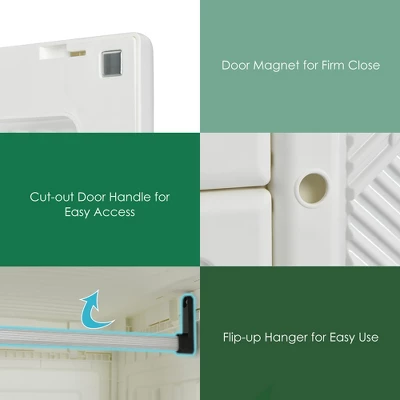 Costway Portable Closet Clothes Foldable Armoire Wardrobe Closet W/10 Cubes, Hanging Rods 5 Costway Portable Closet Clothes Foldable Armoire Wardrobe Closet W/10 Cubes, Hanging Rods - Image 5