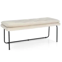 Nano 48" Upholstered Modern Double Layered Cushion Bedroom Bench - The Pop Maison