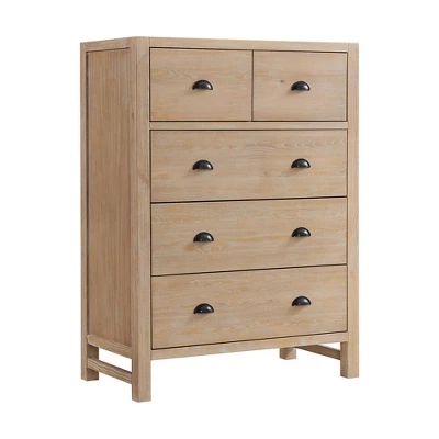 4pc Arden Wood Bedroom Set With 2 Drawer Nightstand With Open Shelf Light Driftwood - Alaterre Furniture 14 4pc Arden Wood Bedroom Set With 2 Drawer Nightstand With Open Shelf Light Driftwood - Alaterre Furniture - Image 14