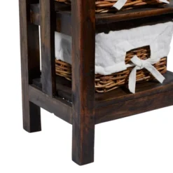 Small Wood Shelf With Basket Drawers Dark Brown - Olivia & May -DreamNest Store GUEST 4159708b a1b8 402f 9c4a 91637d25d9ca