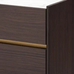 Walker Wood 5 Drawer Chest With Faux Marble Top Dark Brown/Marble/Gold - Baxton Studio -DreamNest Store GUEST 4163ec23 097d 4ffe 9593 26b0232af566