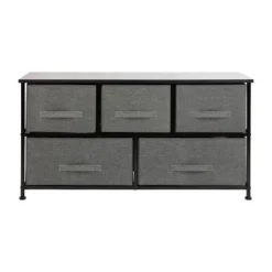 Emma And Oliver 5 Drawer Storage Chest With Wood Top & Dark Fabric Pull Drawers -DreamNest Store GUEST 425ff952 2be4 44f2 b46e c7e25906fd95