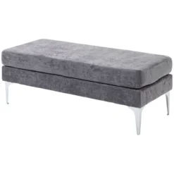 HOMCOM 47.75 Inches End Of Bed Bench, Upholstered Entryway Bench With Double Layer Seat Cushions And Steel Legs, Bedroom Bench -DreamNest Store GUEST 4271afe5 937f 45dd 8d83 294fa44bff51