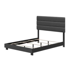 Caprice Faux Leather Channel Upholstered Platform Bed - Eco Dream -DreamNest Store GUEST 4320fe37 ca98 4269 a08e f29065ea6a0e