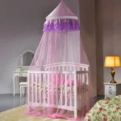 Costway Elegant Lace Bed Mosquito Netting Mesh Canopy Princess Round Dome Bedding Net -DreamNest Store GUEST 435aca12 5af4 4aee be56 068d6e544723