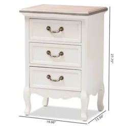 Capucine Two-Tone Natural Whitewashed Oak Finished Wood 3 Drawer Nightstand White - Baxton Studio 11 Capucine Two-Tone Natural Whitewashed Oak Finished Wood 3 Drawer Nightstand White - Baxton Studio -DreamNest Store GUEST 4371745b 03f3 4cb9 92de 0de482358db8