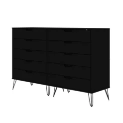 Rockefeller 10 Drawer Double Tall Dresser - Manhattan Comfort -DreamNest Store GUEST 4434f335 f608 402f 9588 2c5b04ec619b