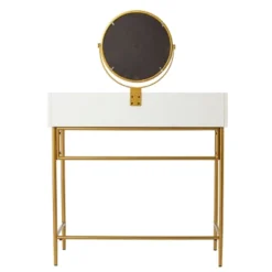 Randburg Vanity Table With Mirror White/Gold - Aiden Lane 14 Randburg Vanity Table With Mirror White/Gold - Aiden Lane -DreamNest Store GUEST 44df95d9 d730 401d 94b5 c2078310e8d0