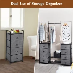 Costway 8 Drawer Fabric Dresser Hanger&Shoe Rack Multifunctional Storage Tower Metal -DreamNest Store GUEST 450fa24c 5217 42f5 ba55 90f331473a2f