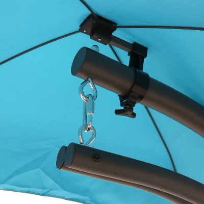 Sunnydaze Decor Sunnydaze Outdoor Hanging Chaise Floating Lounge Chair With Canopy Umbrella And Arc Stand 2 Sunnydaze Decor Sunnydaze Outdoor Hanging Chaise Floating Lounge Chair With Canopy Umbrella And Arc Stand - Image 2