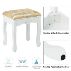 Costway Vanity Table Dressing Table 5 Make Up Table Stool -DreamNest Store GUEST 46759b5b 6544 498a a7b6 3984531d0abb