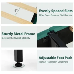 Costway Upholstered Platform Bed Frame Adjustable Headboard Footboard Modern Green 19 Costway Upholstered Platform Bed Frame Adjustable Headboard Footboard Modern Green -DreamNest Store GUEST 467d460b 9fe6 4660 ba3b 02391c89ab3f