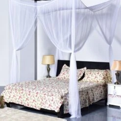 4 Corner Post Bed Canopy Mosquito Net Full Queen King Size Netting Bedding White -DreamNest Store GUEST 46f82721 56fa 4c75 904a 7771b65d4a27