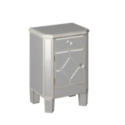 Cierra 25.59'' H X 17.71'' W X 13.78'' D Tall Champagne Mirrored Nightstand End Table With 1 Drawer Accent Nightstand-Maison Boucle -DreamNest Store GUEST 471daa00 d6ac 44c4 aac5 8e3d0db00134