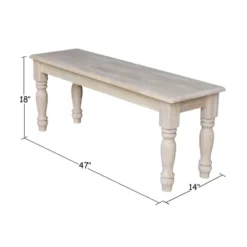 Farmhouse Bench - Unfinished - International Concepts -DreamNest Store GUEST 47b43842 ef3f 49f9 a17b b3e9160f5342