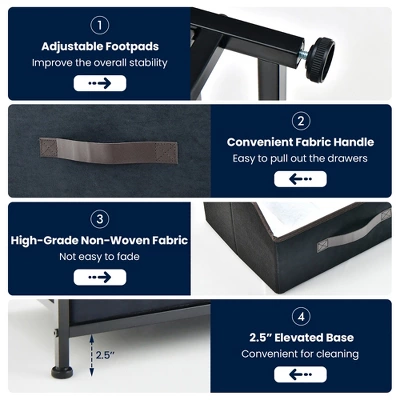 Costway 6-Drawer Dresser Organizer Closet Storage Cabinet With Foldable Fabric Drawer 9 Costway 6-Drawer Dresser Organizer Closet Storage Cabinet With Foldable Fabric Drawer - Image 9