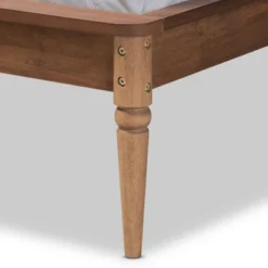 Jamila Wood And Synthetic Rattan Platform Bed Walnut Brown - Baxton Studio -DreamNest Store GUEST 48ecfd9f 3795 4e58 b4e3 4d0fbeccf2f4