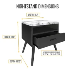 Maddox Mid-Century Modern Marble Top Nightstand - Eco Dream 12 Maddox Mid-Century Modern Marble Top Nightstand - Eco Dream -DreamNest Store GUEST 495f5649 6286 4f30 9a54 01ee7f45f3b1