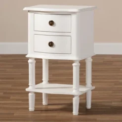 Audrey Finished 2 Drawer Nightstand White - Baxton Studio -DreamNest Store GUEST 4985f928 86ff 4855 bdc2 1d9946a085c7