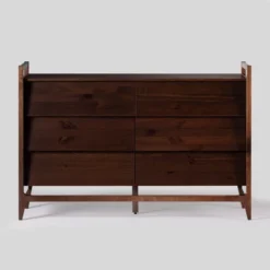 Mid-Century Modern Solid Wood Paneled 6 Drawer Dresser - Saracina Home -DreamNest Store GUEST 49a2c600 8b8b 46e6 9e77 d65884fb7861