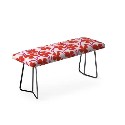 Maritza Lisa Red And Pink Floral Pattern Bench Red - Deny Designs 1 Maritza Lisa Red And Pink Floral Pattern Bench Red - Deny Designs