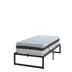 Flash Furniture 14 Inch Metal Platform Bed Frame With 12 Inch Pocket Spring Mattress In A Box And 3 Inch Cool Gel Memory Foam Topper -DreamNest Store GUEST 49cbb704 0e2c 4a16 b748 364f32718983