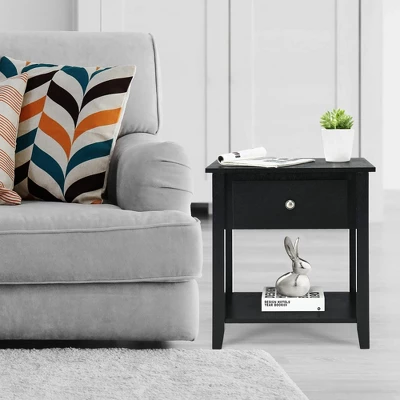 Costway Nightstand Beside Table Chest Sofa Table End Table Accent Table White 4 Costway Nightstand Beside Table Chest Sofa Table End Table Accent Table White - Image 4