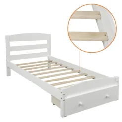 Twin Size Wood Platform Bed Frame With Storage Drawer And Slat Support-ModernLuxe -DreamNest Store GUEST 4a135a7a 0d84 453d a2ab 256dcc1f33f5